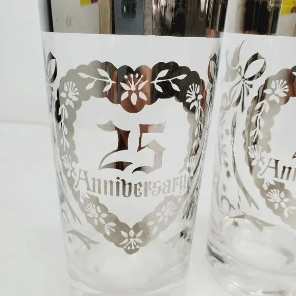 Vintage 25th anniversary glasses - Picture 4 of 7